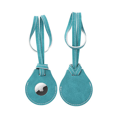 Etichetta in pelle con tracolla / custodia AirTag per sublimazione - verde