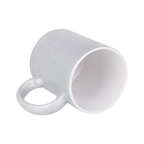 Tazza 330 ml con glitter argento Sublimazione Termostampa