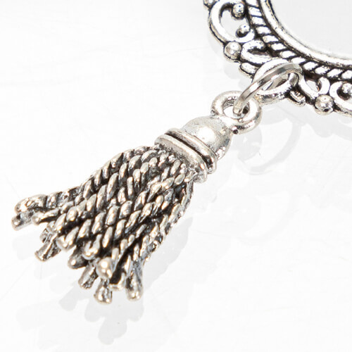 Spilla ovale tripla - spilla da balia con ciondolo a nappina per sublimazione