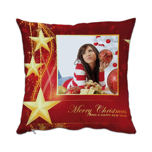 Federa in raso bicolore 38 x 38 cm per sublimazione - Merry Christmas