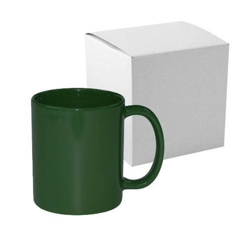 Tazza Full Color verde scuro, lucido, con la scatola Termostampa