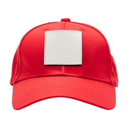 Cappello da baseball in cotone con patch quadrata in velcro per sublimazione - rosso