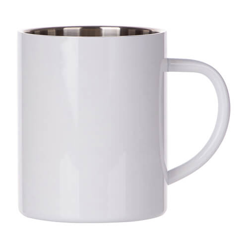 Tazza in acciaio inox 450 ml per sublimazione - bianco