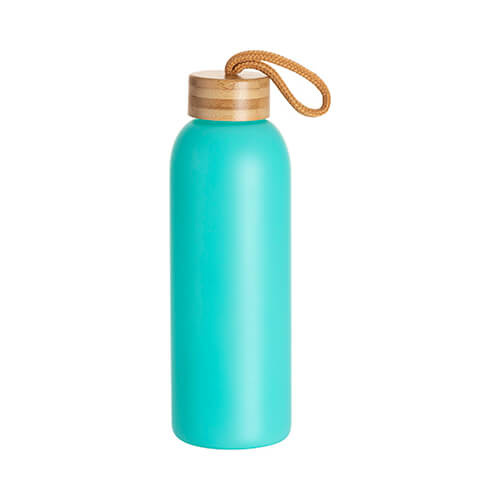 Flacone in vetro smerigliato da 750 ml con tappo in bambù per sublimazione - menta