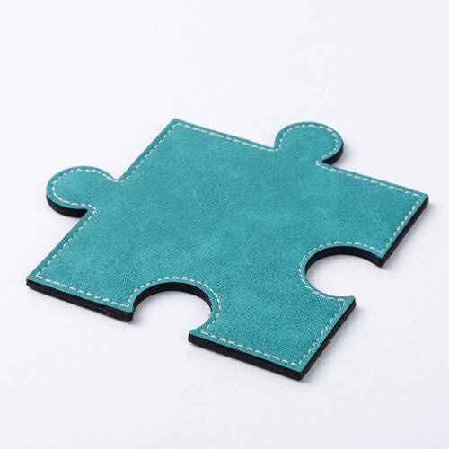 Sottobicchiere in pelle a forma di puzzle per sublimazione - verde