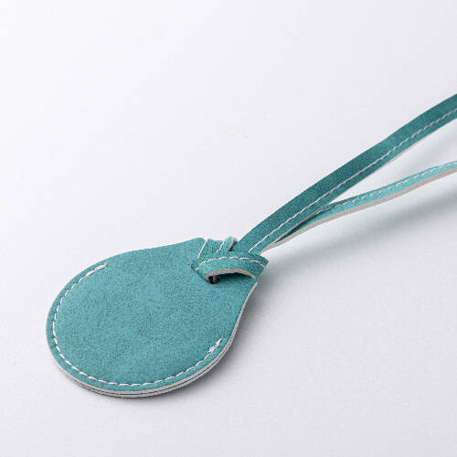 Etichetta in pelle con tracolla / custodia AirTag per sublimazione - verde