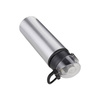 Borraccia in metallo da 750 ml - argento con chiusura nera - da sublimare