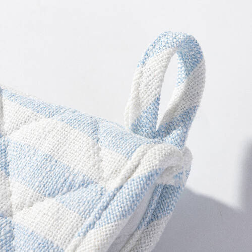 Guanto da forno termoisolante per sublimazione - crema con strisce blu