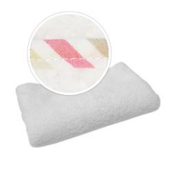 Pled con bordi a striscie in colori rosa e griggio per sublimazione