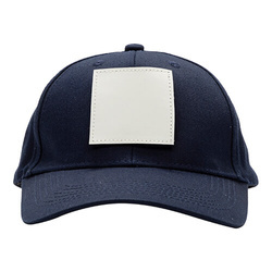 Cappello da baseball in cotone con patch quadrata in velcro per la sublimazione - blu navy