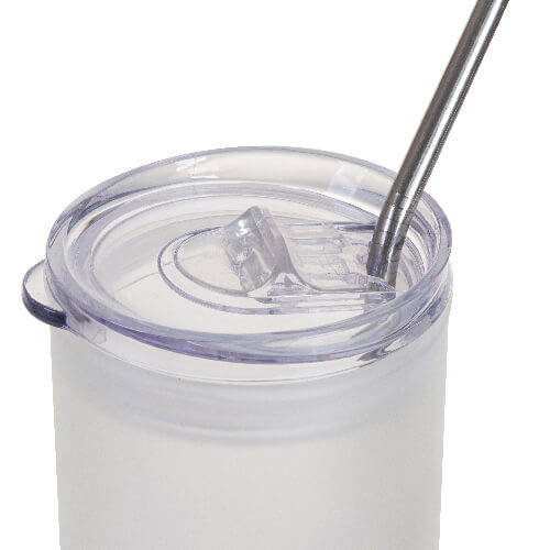 Tazza glassata da 750 ml con coperchio in plastica e cannuccia per sublimazione - sfumatura gialla