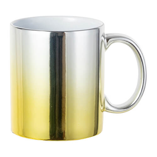 Tazza placcata da 330 ml per sublimazione - sfumatura argento-oro