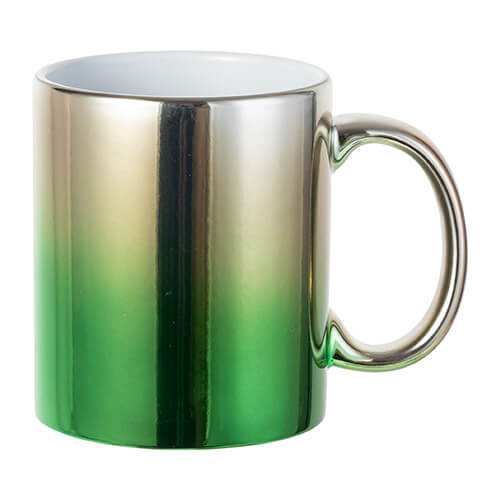 Tazza placcata da 330 ml per sublimazione - sfumatura argento-verde