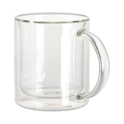 Mug in vetro da 330 ml con doppia parete per sublimazione