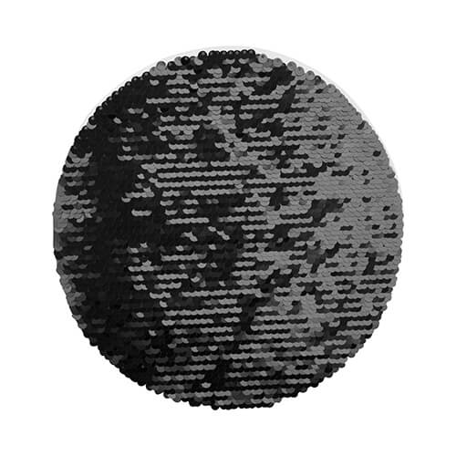 Patch paillettes bicolore da sublimare - cerchio nero Ø 19 su sfondo bianco