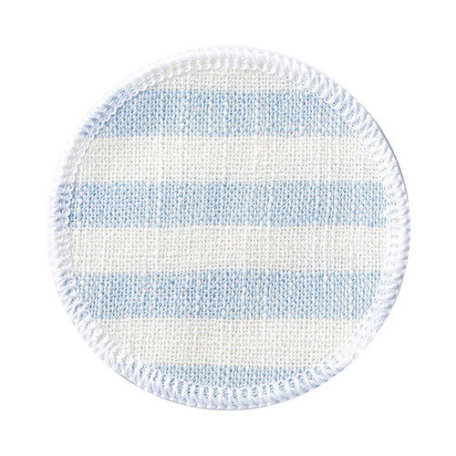 Sottobicchiere in tela Ø 10 cm panna con strisce blu per sublimazione