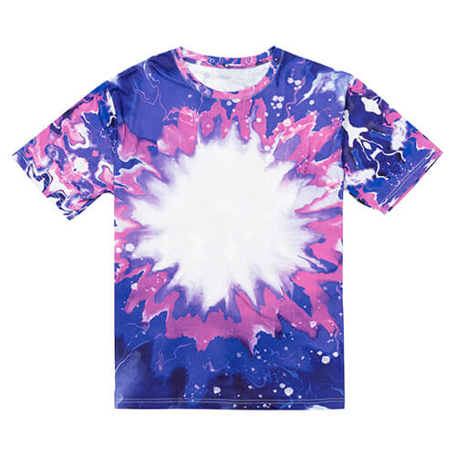 T-shirt Cotton-Like Bleached Bloom Blue per sublimazione