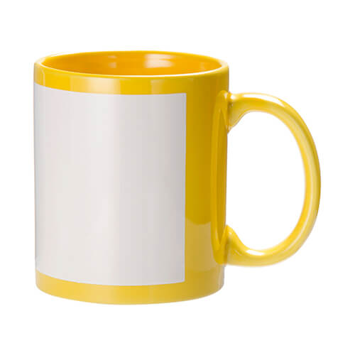 Tazza Giallo 330 ml con cornice bianca per sublimazione